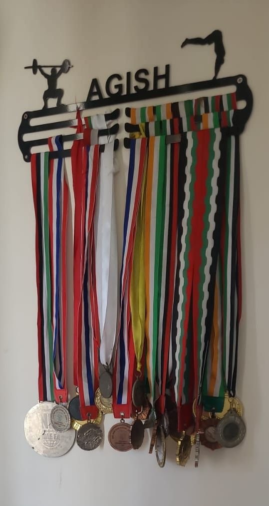 Medals won by Agish Kavithil in various international fitness competition in dubai